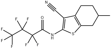 N-(3-cyano-6-methyl-4,5,6,7-tetrahydro-1-benzothiophen-2-yl)-2,2,3,3,4,4,4-heptafluorobutanamide Struktur