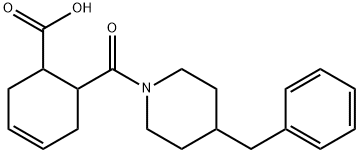 6-(4-benzylpiperidine-1-carbonyl)cyclohex-3-ene-1-carboxylic acid Struktur