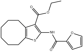 ethyl 2-(furan-2-carbonylamino)-4,5,6,7,8,9-hexahydrocycloocta[b]thiophene-3-carboxylate Struktur