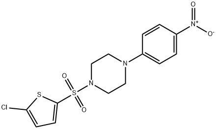 1-(5-chlorothiophen-2-yl)sulfonyl-4-(4-nitrophenyl)piperazine Struktur