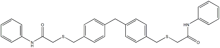 2-[[4-[[4-[(2-anilino-2-oxoethyl)sulfanylmethyl]phenyl]methyl]phenyl]methylsulfanyl]-N-phenylacetamide Struktur