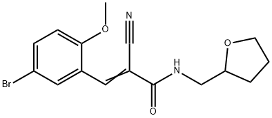 (E)-3-(5-bromo-2-methoxyphenyl)-2-cyano-N-(oxolan-2-ylmethyl)prop-2-enamide Struktur