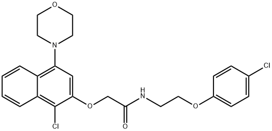 2-(1-chloro-4-morpholin-4-ylnaphthalen-2-yl)oxy-N-[2-(4-chlorophenoxy)ethyl]acetamide Struktur