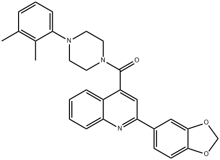 [2-(1,3-benzodioxol-5-yl)quinolin-4-yl]-[4-(2,3-dimethylphenyl)piperazin-1-yl]methanone Struktur