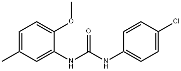 1-(4-chlorophenyl)-3-(2-methoxy-5-methylphenyl)urea Struktur