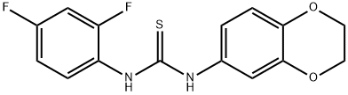 1-(2,4-difluorophenyl)-3-(2,3-dihydro-1,4-benzodioxin-6-yl)thiourea Struktur