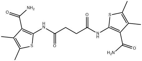 N,N'-bis(3-carbamoyl-4,5-dimethylthiophen-2-yl)butanediamide Struktur