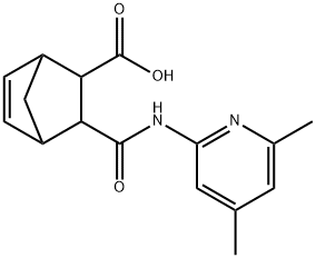 2-[(4,6-dimethylpyridin-2-yl)carbamoyl]bicyclo[2.2.1]hept-5-ene-3-carboxylic acid Struktur