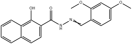 N-[(E)-(2,4-dimethoxyphenyl)methylideneamino]-1-hydroxynaphthalene-2-carboxamide Struktur