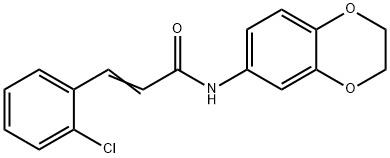 (E)-3-(2-chlorophenyl)-N-(2,3-dihydro-1,4-benzodioxin-6-yl)prop-2-enamide Struktur