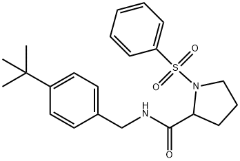 1-(benzenesulfonyl)-N-[(4-tert-butylphenyl)methyl]pyrrolidine-2-carboxamide Struktur