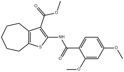 methyl 2-[(2,4-dimethoxybenzoyl)amino]-5,6,7,8-tetrahydro-4H-cyclohepta[b]thiophene-3-carboxylate Struktur