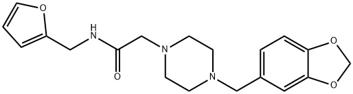 2-[4-(1,3-benzodioxol-5-ylmethyl)piperazin-1-yl]-N-(furan-2-ylmethyl)acetamide Struktur