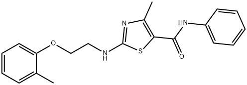 4-methyl-2-[2-(2-methylphenoxy)ethylamino]-N-phenyl-1,3-thiazole-5-carboxamide Struktur