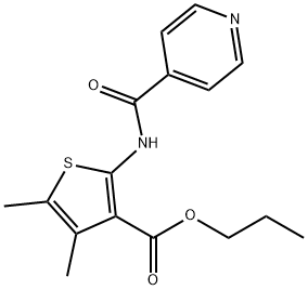 propyl 4,5-dimethyl-2-(pyridine-4-carbonylamino)thiophene-3-carboxylate Struktur