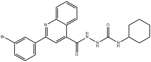 1-[[2-(3-bromophenyl)quinoline-4-carbonyl]amino]-3-cyclohexylurea Struktur