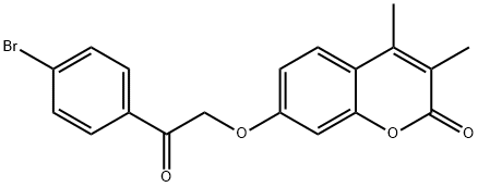 7-[2-(4-bromophenyl)-2-oxoethoxy]-3,4-dimethylchromen-2-one Structure