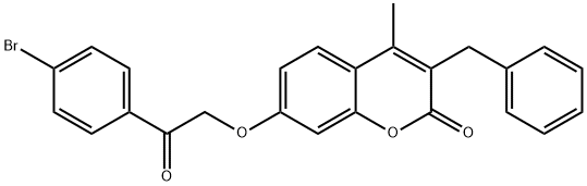 3-benzyl-7-[2-(4-bromophenyl)-2-oxoethoxy]-4-methylchromen-2-one Struktur