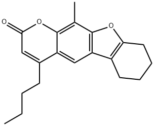 4-butyl-11-methyl-6,7,8,9-tetrahydro-[1]benzofuro[3,2-g]chromen-2-one Struktur