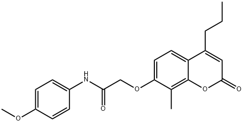 N-(4-methoxyphenyl)-2-(8-methyl-2-oxo-4-propylchromen-7-yl)oxyacetamide Struktur