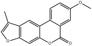 3-methoxy-10-methyl-[1]benzofuro[6,5-c]isochromen-5-one Struktur