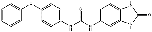 1-(2-oxo-1,3-dihydrobenzimidazol-5-yl)-3-(4-phenoxyphenyl)thiourea Struktur