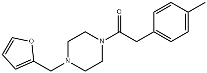 1-[4-(furan-2-ylmethyl)piperazin-1-yl]-2-(4-methylphenyl)ethanone Struktur