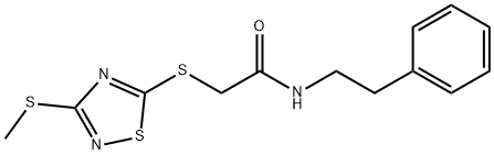 2-[(3-methylsulfanyl-1,2,4-thiadiazol-5-yl)sulfanyl]-N-(2-phenylethyl)acetamide Struktur