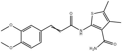 2-[[(E)-3-(3,4-dimethoxyphenyl)prop-2-enoyl]amino]-4,5-dimethylthiophene-3-carboxamide Struktur