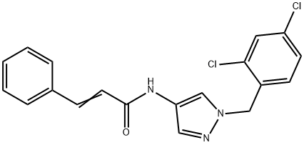 (E)-N-[1-[(2,4-dichlorophenyl)methyl]pyrazol-4-yl]-3-phenylprop-2-enamide Struktur