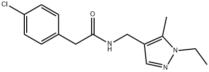 2-(4-chlorophenyl)-N-[(1-ethyl-5-methylpyrazol-4-yl)methyl]acetamide Struktur