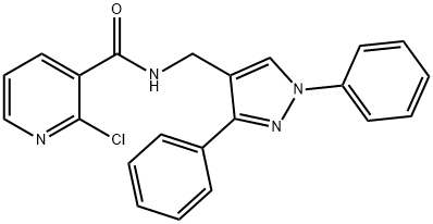 2-chloro-N-[(1,3-diphenylpyrazol-4-yl)methyl]pyridine-3-carboxamide Struktur