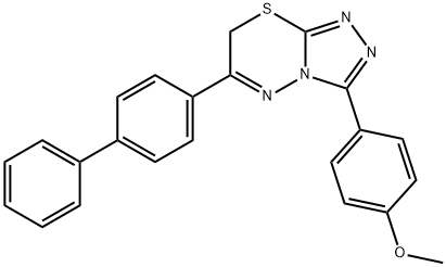 3-(4-methoxyphenyl)-6-(4-phenylphenyl)-7H-[1,2,4]triazolo[3,4-b][1,3,4]thiadiazine Struktur