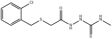 1-[[2-[(2-chlorophenyl)methylsulfanyl]acetyl]amino]-3-methylthiourea Struktur