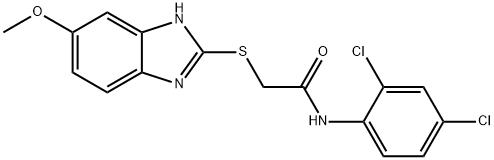 N-(2,4-dichlorophenyl)-2-[(6-methoxy-1H-benzimidazol-2-yl)sulfanyl]acetamide Struktur