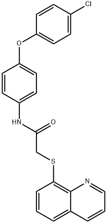 N-[4-(4-chlorophenoxy)phenyl]-2-quinolin-8-ylsulfanylacetamide Struktur