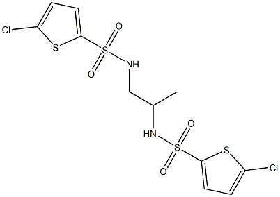 5-chloro-N-[2-[(5-chlorothiophen-2-yl)sulfonylamino]propyl]thiophene-2-sulfonamide Struktur