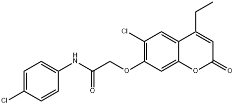 2-(6-chloro-4-ethyl-2-oxochromen-7-yl)oxy-N-(4-chlorophenyl)acetamide Struktur