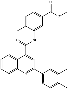 methyl 3-[[2-(3,4-dimethylphenyl)quinoline-4-carbonyl]amino]-4-methylbenzoate Struktur