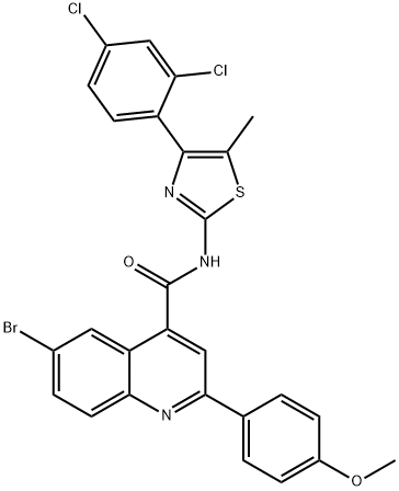 6-bromo-N-[4-(2,4-dichlorophenyl)-5-methyl-1,3-thiazol-2-yl]-2-(4-methoxyphenyl)quinoline-4-carboxamide Structure