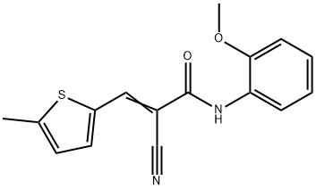 (E)-2-cyano-N-(2-methoxyphenyl)-3-(5-methylthiophen-2-yl)prop-2-enamide Struktur