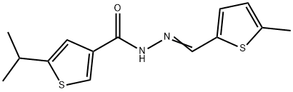 N-[(E)-(5-methylthiophen-2-yl)methylideneamino]-5-propan-2-ylthiophene-3-carboxamide Struktur