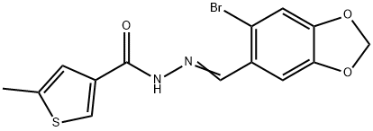 N-[(E)-(6-bromo-1,3-benzodioxol-5-yl)methylideneamino]-5-methylthiophene-3-carboxamide Struktur