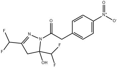 1-[3,5-bis(difluoromethyl)-5-hydroxy-4H-pyrazol-1-yl]-2-(4-nitrophenyl)ethanone Struktur