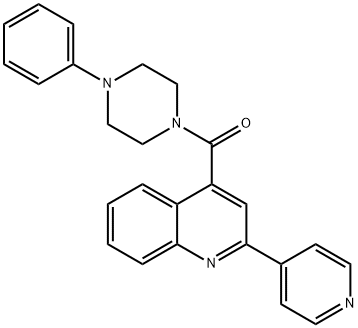 (4-phenylpiperazin-1-yl)-(2-pyridin-4-ylquinolin-4-yl)methanone Struktur