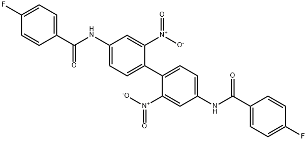 4-fluoro-N-[4-[4-[(4-fluorobenzoyl)amino]-2-nitrophenyl]-3-nitrophenyl]benzamide Struktur