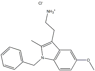 2-(1-benzyl-5-methoxy-2-methylindol-3-yl)ethylazanium chloride Struktur