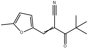 (2E)-4,4-dimethyl-2-[(5-methylfuran-2-yl)methylidene]-3-oxopentanenitrile Struktur