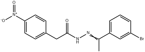 N-[(E)-1-(3-bromophenyl)ethylideneamino]-2-(4-nitrophenyl)acetamide Struktur