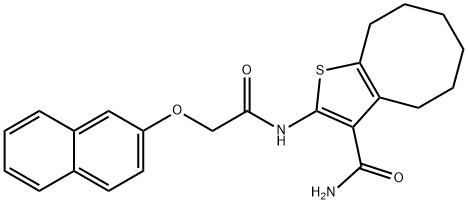 2-[(2-naphthalen-2-yloxyacetyl)amino]-4,5,6,7,8,9-hexahydrocycloocta[b]thiophene-3-carboxamide Struktur